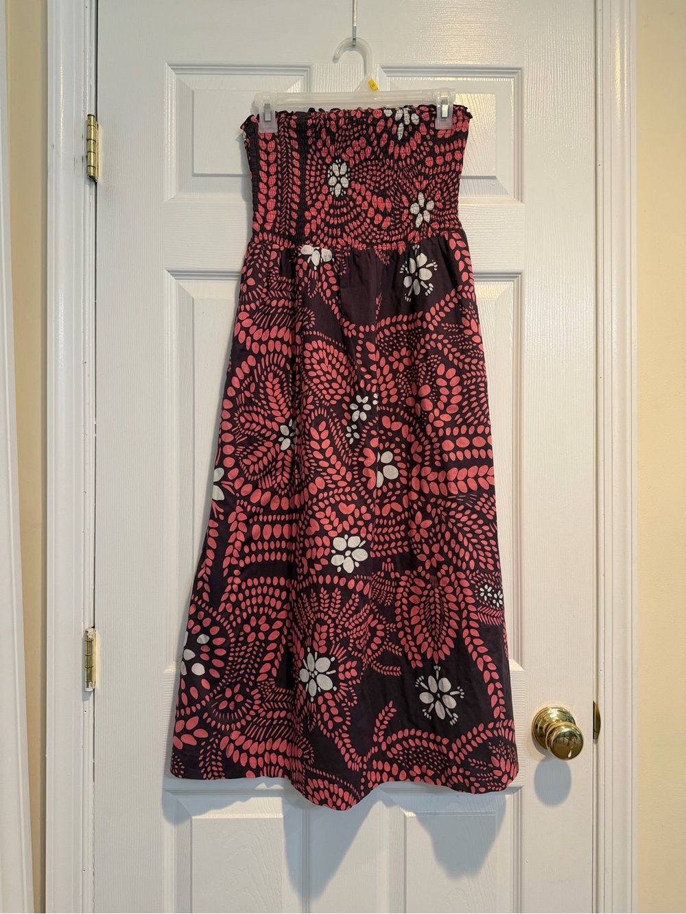Marimekko Black and Pink Strapless Maxi Dress